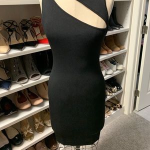 Black knit cocktail dress